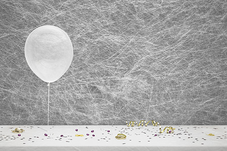 白色的政党气球 派对装饰和白T上图片