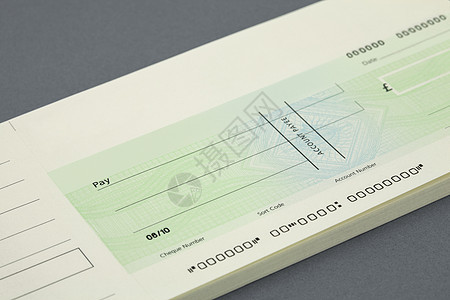 带空白支票的支票簿财富金融水平财政背景图片