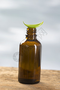 Aroma治疗巴西石油公司基本油瓶棕色食物蔬菜草药疗法树叶玻璃草本植物叶子药品图片