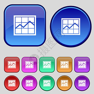 图表图标符号 您设计时有一套12个长效按钮 矢量酒吧信息统计报告数据推介会网络插图柱子收藏图片