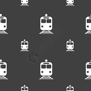 列图标符号 灰色背景上的无缝模式 矢量艺术喷射列车城市速度路线服务航程团体铁路图片