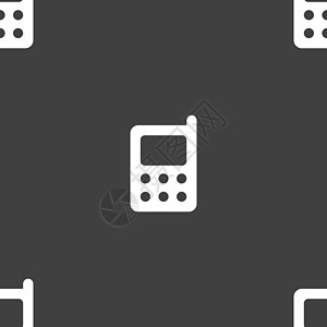 移动电话图标符号 灰色背景上的无缝模式 矢量手机技术网络细胞商业电脑短信电子产品插图触摸屏图片