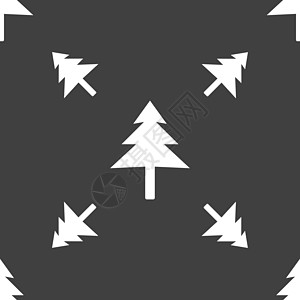 圣诞树图标符号 灰色背景上的无缝图案 矢量装饰品叶子回收绘画极简涂鸦植物学生态森林花园图片