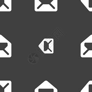 邮件 信封 字母图标符号 灰色背景上的无缝模式 矢量邮票艺术插图明信片邮资互联网标签卡片邮政蓝色图片