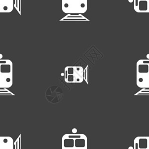 列图标符号 灰色背景上的无缝模式 矢量乘客旅客航程旅行铁路艺术旅游列车团体速度图片