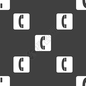 图标图标符号 灰色背景上的无缝模式 矢量手机插图帮助无绳电话顾问麦克风顾客网站网络扩音器图片