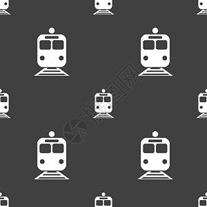 列图标符号 灰色背景上的无缝模式 矢量货物航程列车旅游城市隧道地铁路线交通工具交通图片