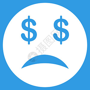 商业集团的破产微笑图标投资失败经济衰退债务字形情绪金融情感银行符号图片