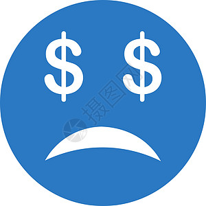 商业集团的破产微笑图标银行业债务危机情绪表情储蓄金融悲伤投资笑脸图片