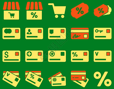 购物和银行卡图标电子商务标签销售量贸易投资绿色授权储蓄税收货币图片