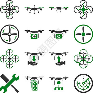 飞行无人驾驶飞机平面双色图标旋转维修金融高科技引擎空气工具雷达手表发动机图片