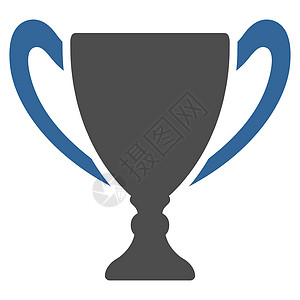 来自竞争和成功双彩图标集的 Cup 图标优胜者证明书高脚杯领导者成就沙漠竞赛奖项字形报酬图片