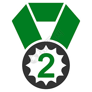 竞争和成功双彩双色图标集第二位图标运动荣誉证书徽章竞赛字形评分标签勋章速度图片