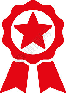 来自竞争和成功双彩图标集的奖项图标徽章胜利文凭海豹丝带金子证书印章红色勋章图片