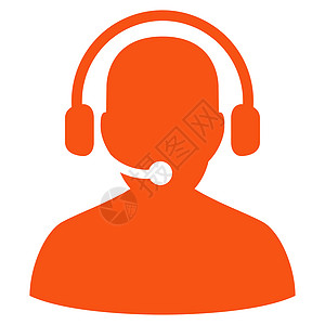 商业集成的电视销售图标橙子顾问服务电话工人代理人接待员呼叫员工耳机图片