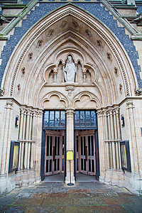 英国隆登古老建筑的南华克大教堂挂锁信仰石头棕褐色城市入口王国建筑历史性宗教图片