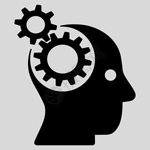 头脑风暴图标天才男人浅灰色解决方案配置智力控制教育背景创新图片