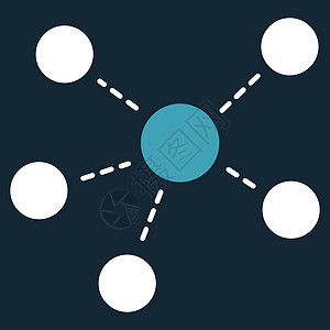 连接图标白色营销社区节点计算网络深蓝色合作虚线团体图片