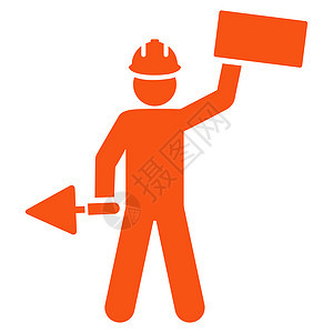 Basic 普通图标集中的构建器图标建设者橙色建筑师橙子头盔服务石匠木匠石工工业图片