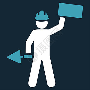 Basic 普通图标集中的构建器图标服务男性蓝色工人男人建造背景石工木匠商业图片