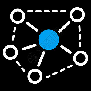 分子链接图标五角星线条社区营销化学网络分发配置图表白色图片