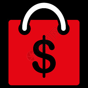 购物图标白色礼物网店商业销售顾客零售红色花费银行图片