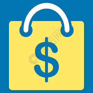 购物图标花费金融价格商业白色盒子黄色销售电子商务产品图片