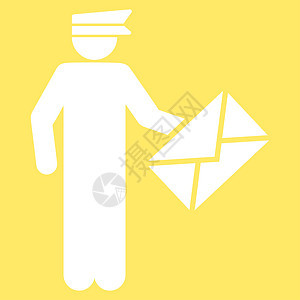 Postman 图标邮差职业送货邮资邮寄导游后勤白色邮件明信片图片