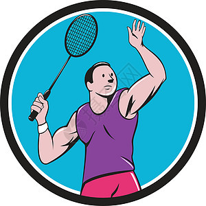 羽毛球玩家 Racquet 打斗圈卡通背景图片