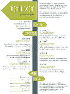 带有箭头的现代恢复 Cv 模板图片