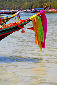 北中华南面的海锚晴天科涛海藻岩石码头棕榈海浪脚步独木舟支撑图片