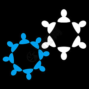 商业集成的合作图示会议团队公司蓝色联盟伙伴组织朋友团体合作者图片