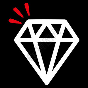 商业集的水晶图标红宝石财富反射礼物火花石头宝石玻璃黑色背景图片