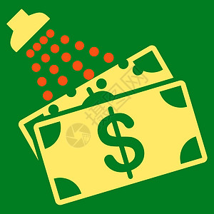 商业集的洗钱图标背景绿色字形货币黄色洗衣店宝藏商业机器垫圈图片
