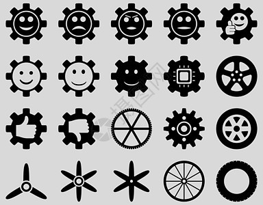 工具和微笑工具图标配置扇子漫画情感机械手指机器冷却器字形车轮图片