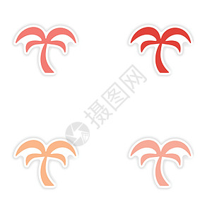 纸棕榈树上符合实际装配的贴纸设计图片