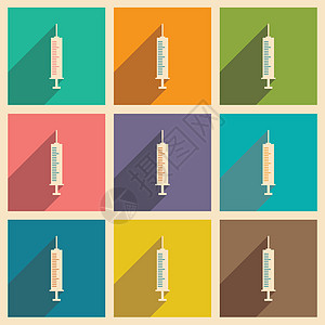 与阴影图标和移动辅助下压器平整社会医疗药店插图数字营销药物疫苗医院治疗图片