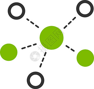 商业双彩集的虚拟链接图标线条原子营销社区团队化学字形圆圈矢量节点图片