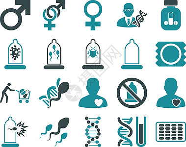 医疗图标集小瓶援助孩子们代码避孕套遗传学生物选项卡女士防病毒图片