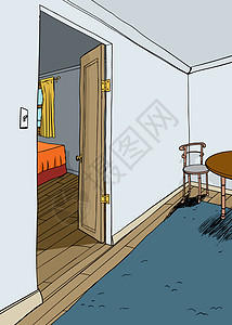 家具在室内的家具插图手绘地毯房间角落蓝色椅子卡通片小地毯桌子背景图片