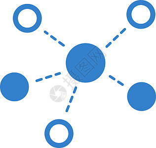 商业双彩集的虚拟链接图标化学细胞分发社交字形分支机构线条团队媒体营销图片
