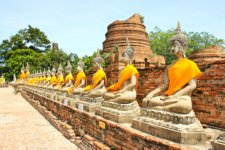 佛像在泰国的Ayutthaya历史旅游艺术宗教雕塑文化佛教徒地标雕像建筑学图片