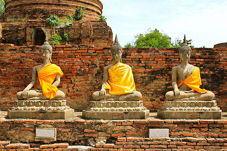 佛像在泰国的Ayutthaya旅游雕塑宗教雕像建筑学佛教徒历史寺庙艺术旅行图片