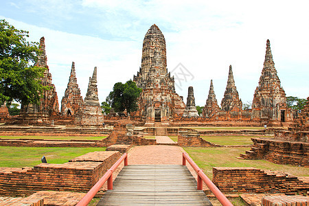 泰国Ayutthaya省老寺地标吸引力建筑学宝塔纪念碑历史寺庙文化旅游宗教图片