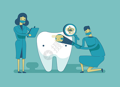 牙科医生检查牙齿 肾学概念图片