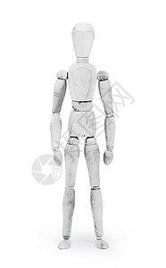 带有人体涂料的木雕像假人形图 - 白色图片
