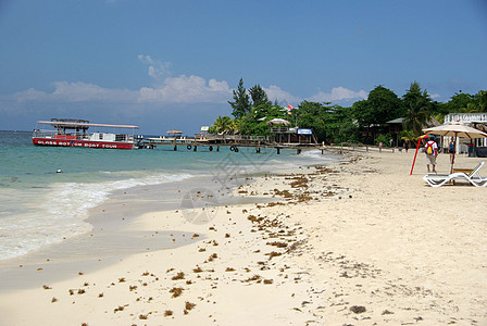 洪都拉斯海滩热带旅行海洋浮桥节日旅游荒野风景村庄图片