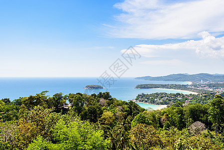 普吉岛的高视帽子顶峰海洋景点热带游客海岸支撑城市蓝色图片