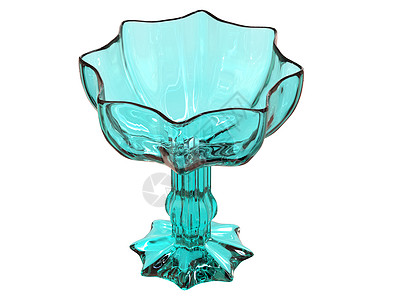 蓝色冰淇淋碗3d制成玻璃材料庆典装饰风格工作室花瓶图片