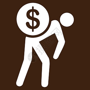 商业Bicola Set 的货币信使图标薪水订金金库送货资金运输硬币银行后勤工资图片